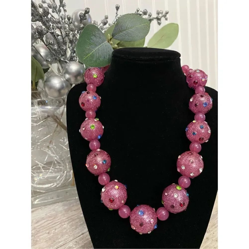 Urban Outfitters Rhinestone Acrylic Beaded Necklace